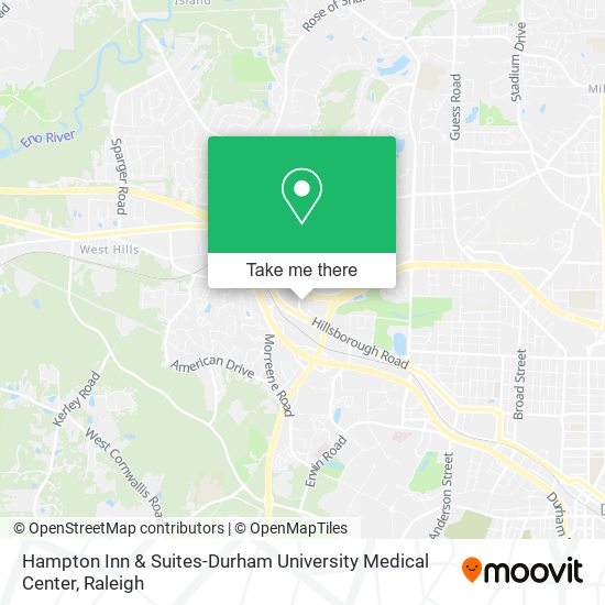 Hampton Inn & Suites-Durham University Medical Center map