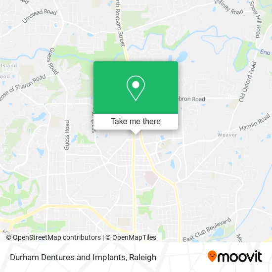 Durham Dentures and Implants map