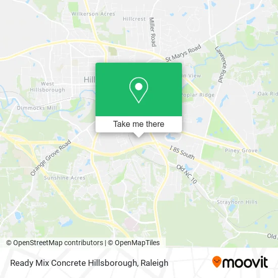 Ready Mix Concrete Hillsborough map