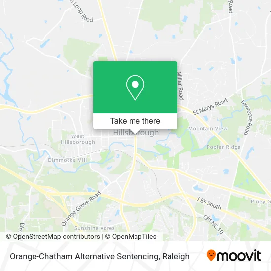 Orange-Chatham Alternative Sentencing map