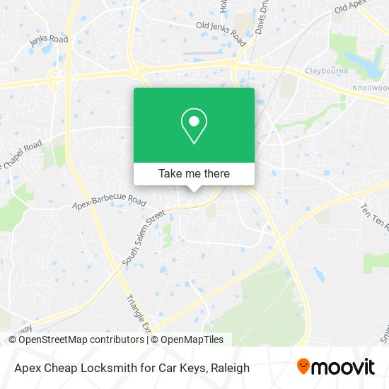 Apex Cheap Locksmith for Car Keys map