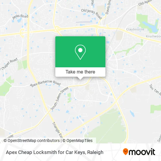 Apex Cheap Locksmith for Car Keys map