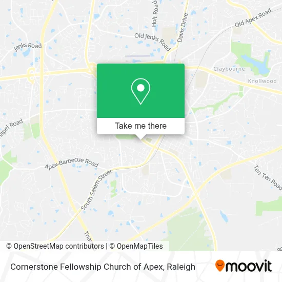 Cornerstone Fellowship Church of Apex map