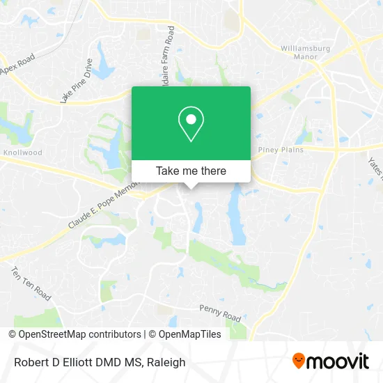 Robert D Elliott DMD MS map