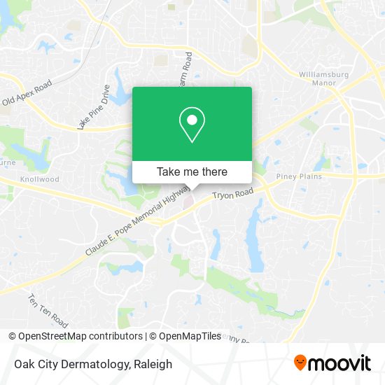 Oak City Dermatology map