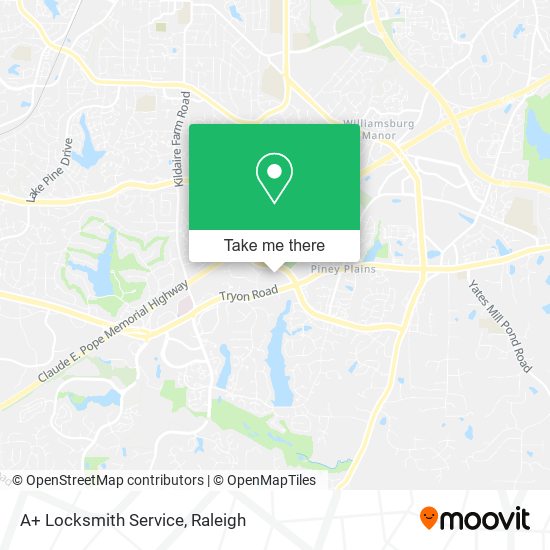 A+ Locksmith Service map