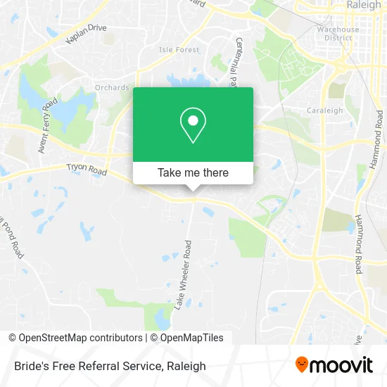 Bride's Free Referral Service map