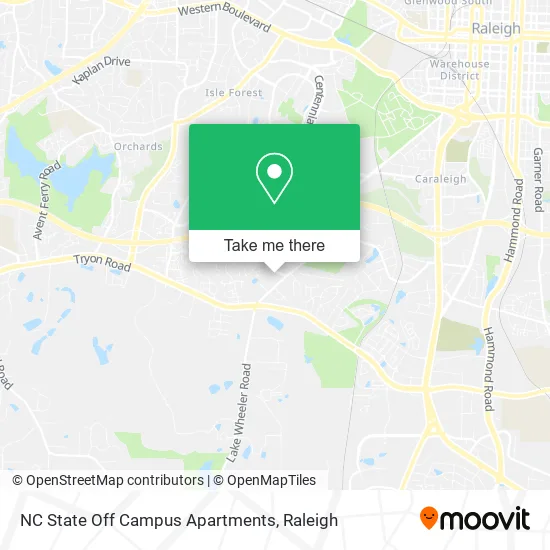NC State Off Campus Apartments map