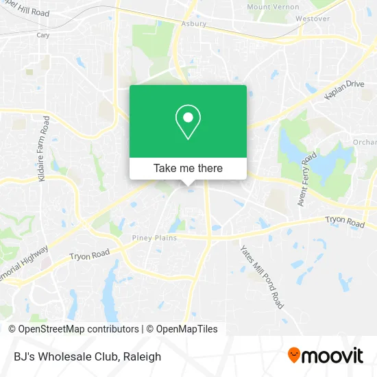 BJ's Wholesale Club map