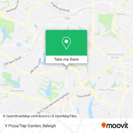 Mapa de V Pizza/Tap Garden