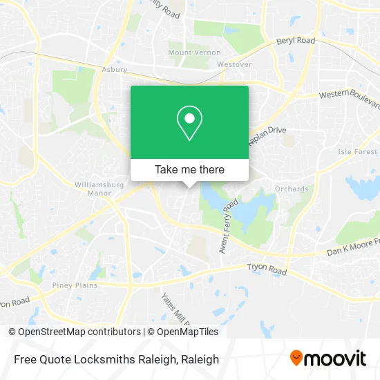 Free Quote Locksmiths Raleigh map