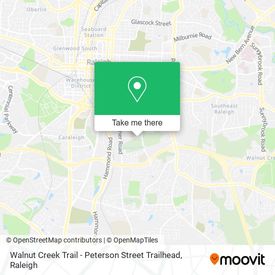 Walnut Creek Trail - Peterson Street Trailhead map