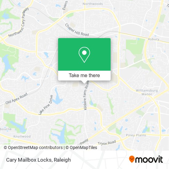 Mapa de Cary Mailbox Locks