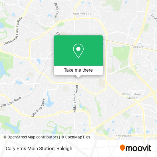 Cary Ems Main Station map