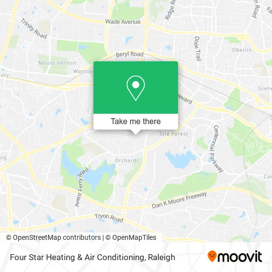 Four Star Heating & Air Conditioning map