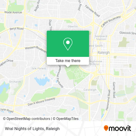 Wral Nights of Lights map