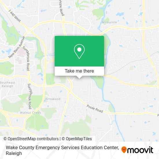 Wake County Emergency Services Education Center map