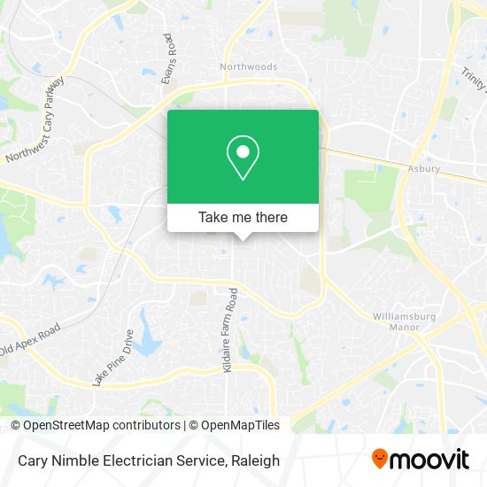 Mapa de Cary Nimble Electrician Service