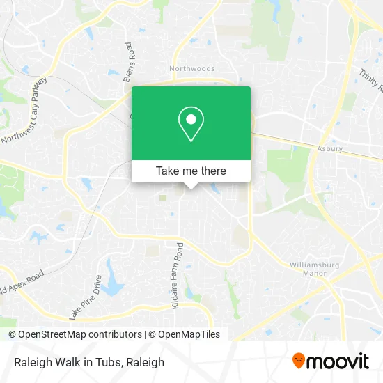 Mapa de Raleigh Walk in Tubs