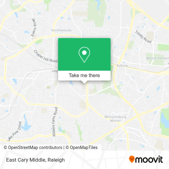 East Cary Middle map