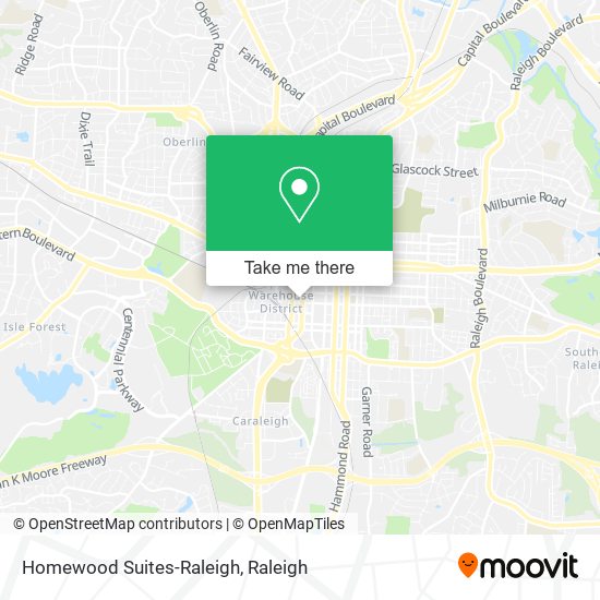 Mapa de Homewood Suites-Raleigh