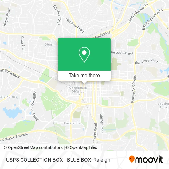USPS COLLECTION BOX - BLUE BOX map