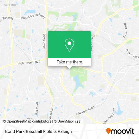 Bond Park Baseball Field 6 map