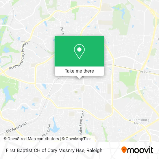 First Baptist CH of Cary Mssnry Hse map