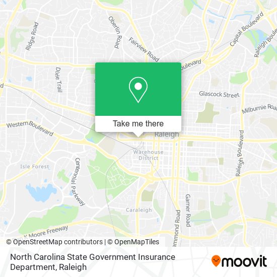 Mapa de North Carolina State Government Insurance Department