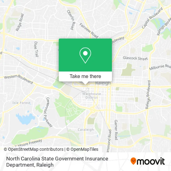 North Carolina State Government Insurance Department map