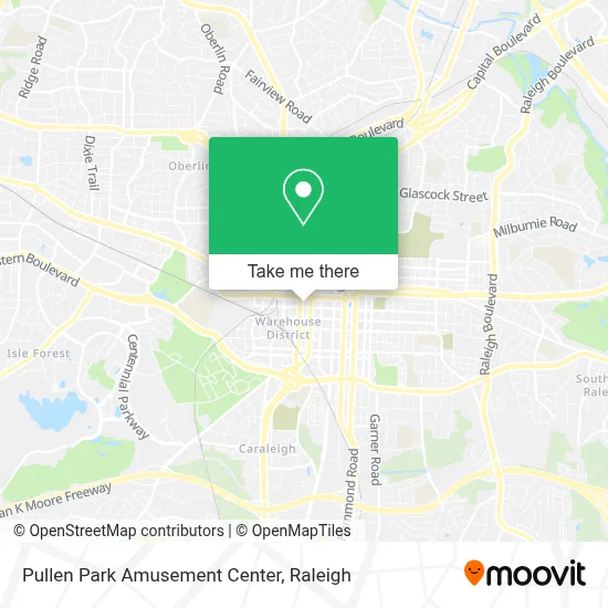 Pullen Park Amusement Center map