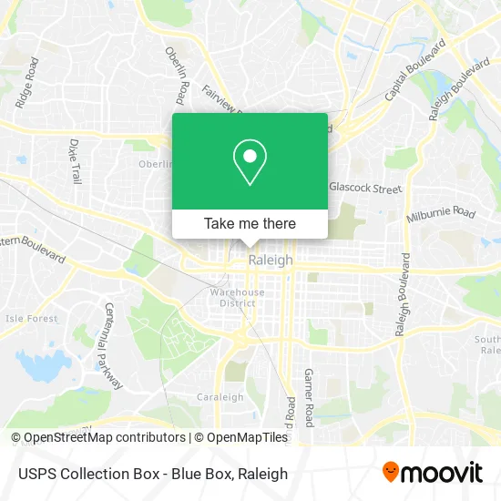 Mapa de USPS Collection Box - Blue Box