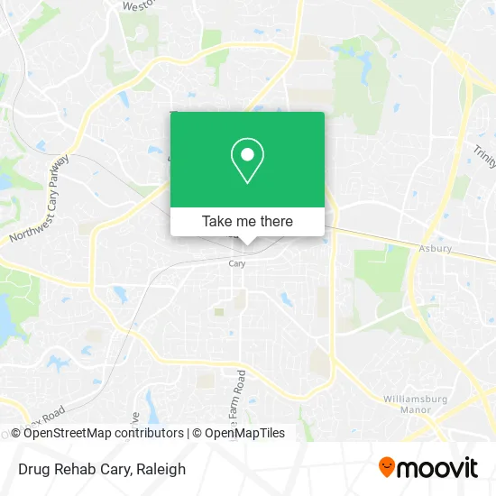 Drug Rehab Cary map
