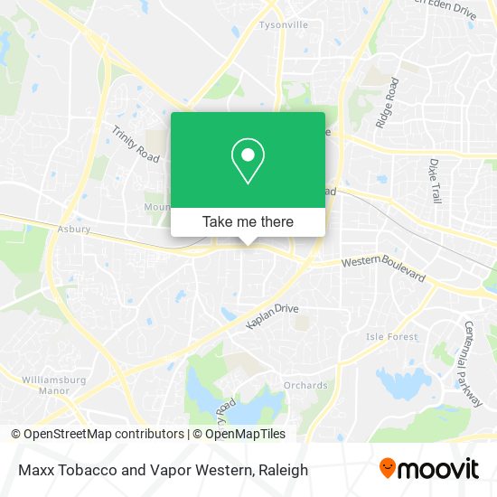 Mapa de Maxx Tobacco and Vapor Western