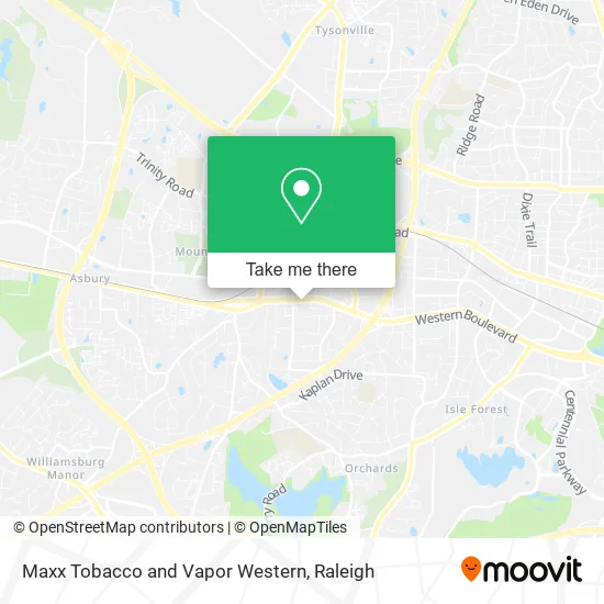 Mapa de Maxx Tobacco and Vapor Western