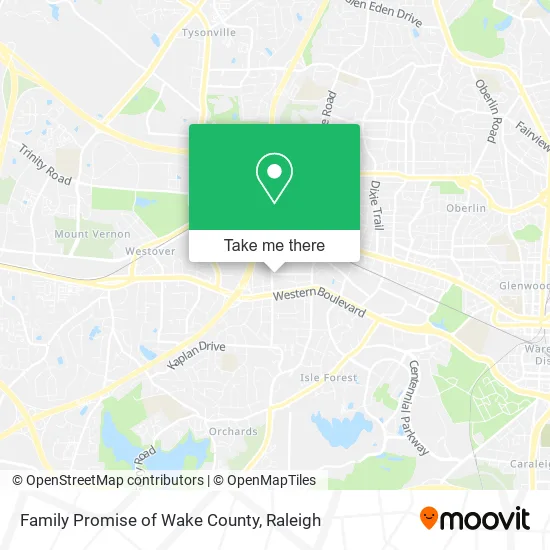 Family Promise of Wake County map