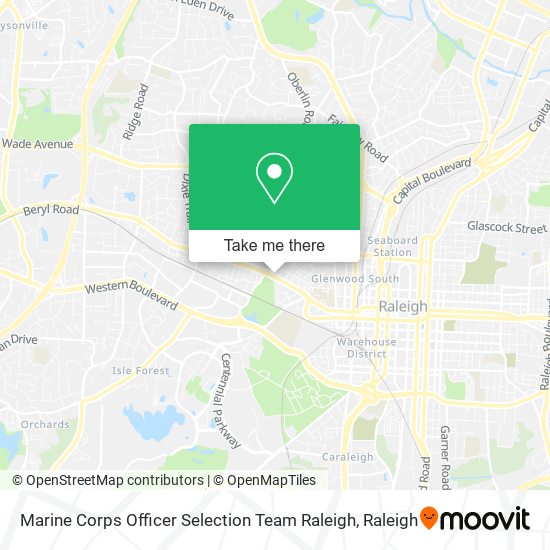 Mapa de Marine Corps Officer Selection Team Raleigh