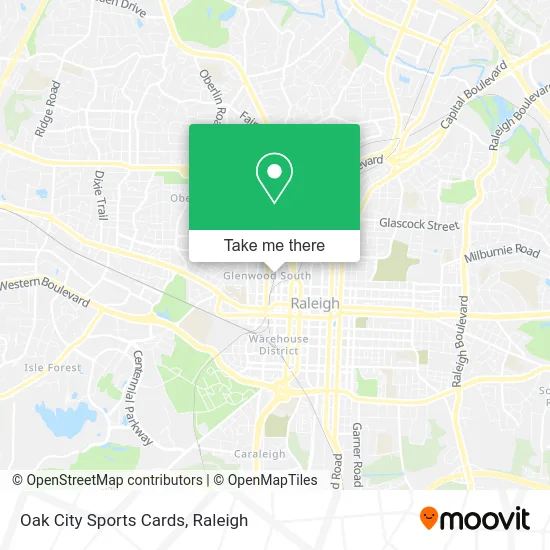 Oak City Sports Cards map
