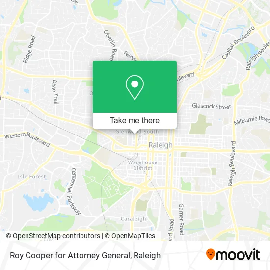 Mapa de Roy Cooper for Attorney General