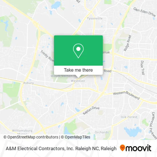 Mapa de A&M Electrical Contractors, Inc. Raleigh NC