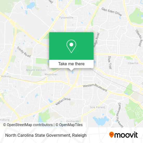 North Carolina State Government map