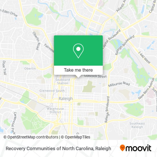 Mapa de Recovery Communities of North Carolina