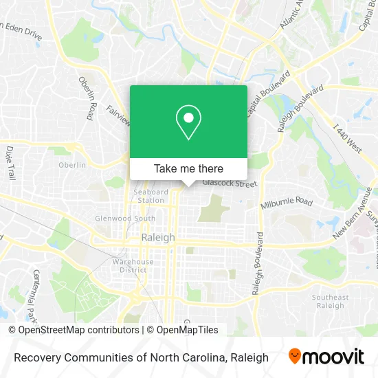 Recovery Communities of North Carolina map