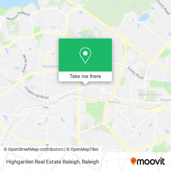 Highgarden Real Estate Raleigh map