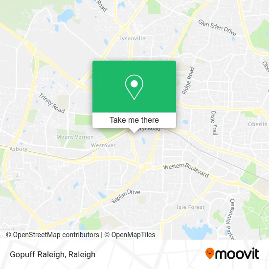 Gopuff Raleigh map