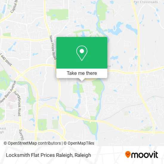 Locksmith Flat Prices Raleigh map