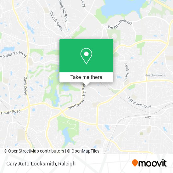 Cary Auto Locksmith map