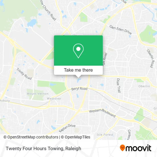 Twenty Four Hours Towing map