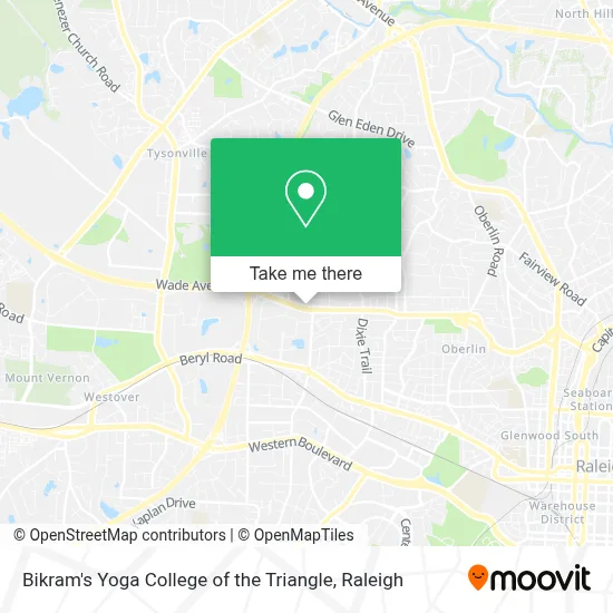 Bikram's Yoga College of the Triangle map