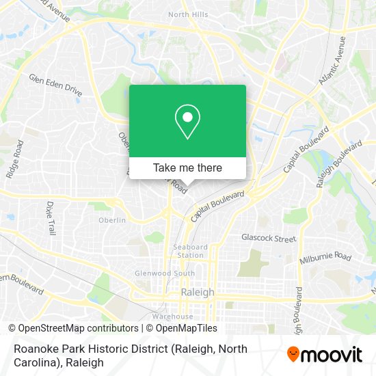 Roanoke Park Historic District (Raleigh, North Carolina) map